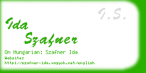 ida szafner business card
